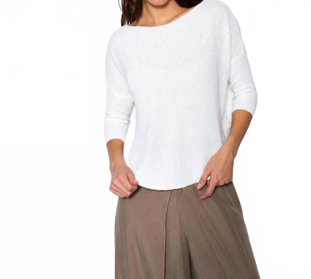 NEW BLUEBERRY side split sweater in white